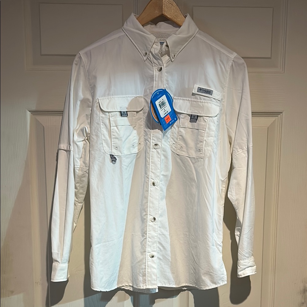 Columbia Classic White Button-Up Shirt